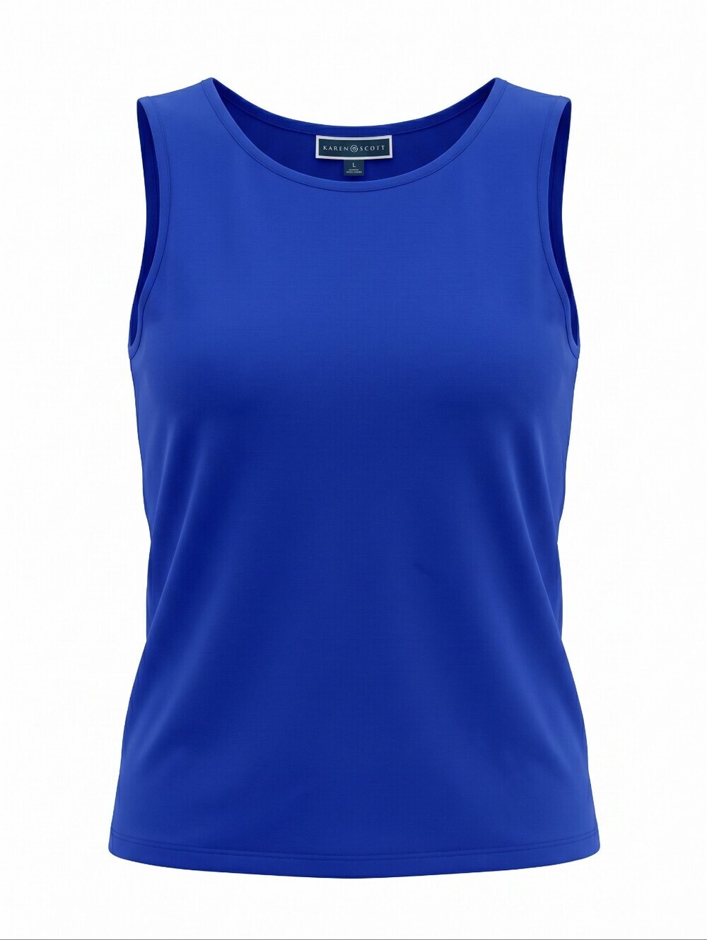 Karen Scott Royal Blue Scoop Neck Tank Layering Summer Lightweight Size L - Picture 1 of 7